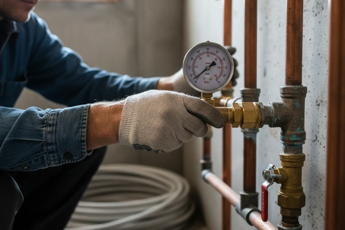 Pressure testing a repaired line during Water Line Repair in Laguna Hills